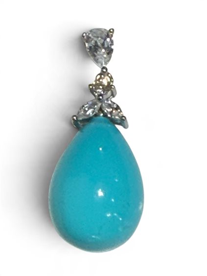 Pendente Mandile 1922 Donna Pietre e perle in Argento Pasta di turchese 2CPPB130047 - 2CPPB130047